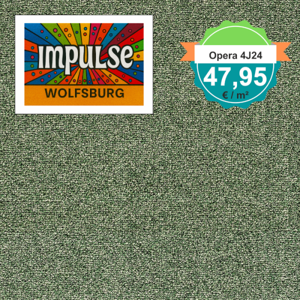 Opera 4J24 grün – Draufsicht quadratisch Vorwerk Teppichboden Opera grün